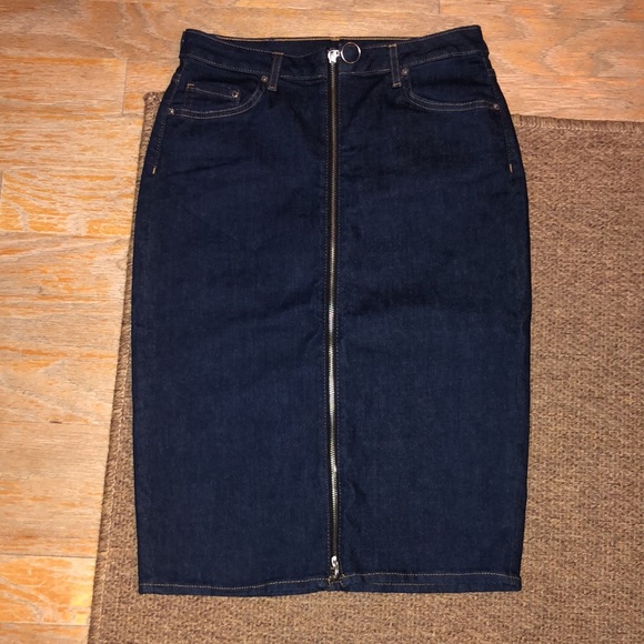 &DENIM size 8 Dark Blue Stretchy Denim Skirt $69 NEW - Picture 10 of 16